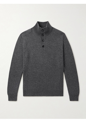 Brioni - Brushed-Cashmere Half-Placket Sweater - Men - Gray - IT 46