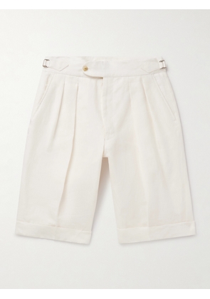 Richard James - Straight-Leg Pleated Linen Shorts - Men - White - UK/US 30
