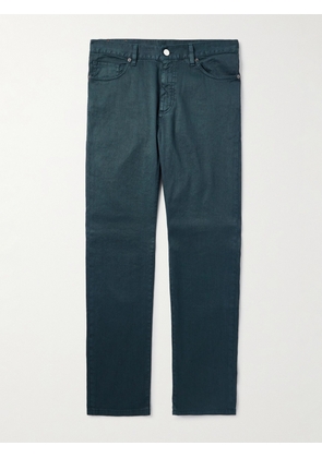 Zegna - Roccia Slim-Fit Straight-Leg Garment-Dyed Linen-Blend Trousers - Men - Blue - UK/US 30