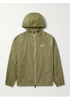 Burberry - Logo-Appliquéd Hooded Shell Jacket - Men - Green - S