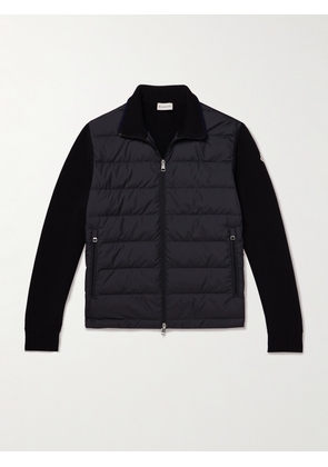Moncler - Logo-Appliquéd Quilted Shell-Panelled Cotton Down Cardigan - Men - Black - S