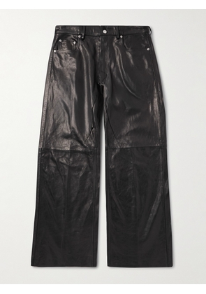 Rick Owens - Geth Wide-Leg Panelled Leather Trousers - Men - Black - UK/US 28