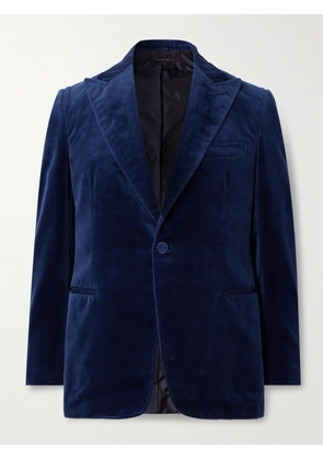 Brioni - Slim-Fit Cotton-Velvet Tuxedo Jacket - Men - Blue - IT 48