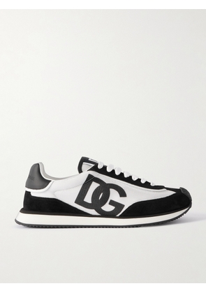 Dolce&Gabbana - Logo-Print Mesh, Leather and Suede Sneakers - Men - Black - EU 40