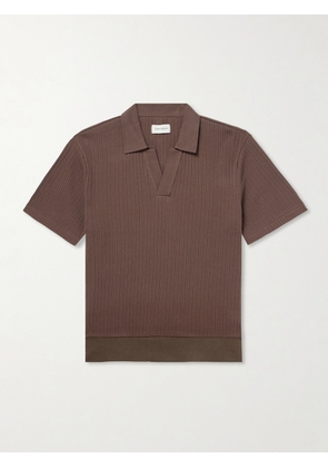 Oliver Spencer - Westcott Ribbed Organic Cotton Polo Shirt - Men - Brown - S