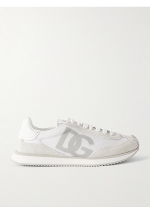 Dolce&Gabbana - Logo-Print Mesh, Leather and Suede Sneakers - Men - White - EU 40