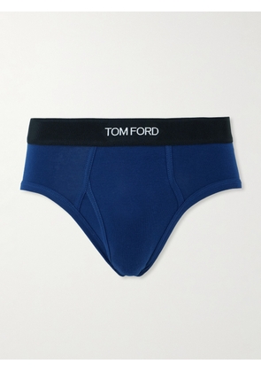 TOM FORD - Stretch-Cotton Briefs - Men - Blue - S