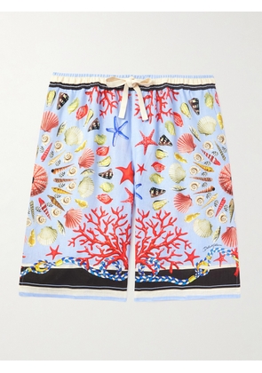 Dolce&Gabbana - Printed Linen Straight-Leg Shorts - Men - Blue - IT 46