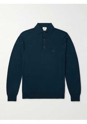 Etro - Logo-Embroidered Wool Polo Shirt - Men - Blue - M