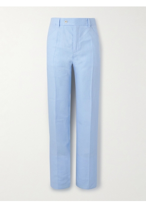 Dolce&Gabbana - Straight-Leg Linen Trousers - Men - Blue - IT 46