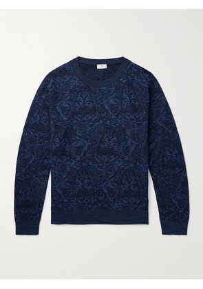 Etro - Jacquard-Knit Cotton-Blend Sweater - Men - Blue - S