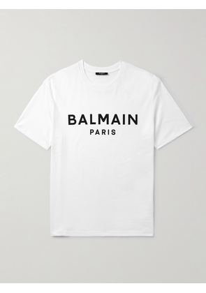 Balmain - Logo-Print Organic Cotton-Jersey T-Shirt - Men - White - XS