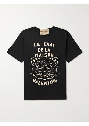 Valentino Garavani - Printed Cotton-Jersey T-Shirt - Men - Black - XS