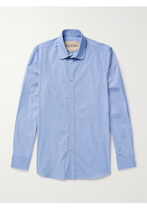 Valentino Garavani - Slim-Fit Striped Cotton Shirt - Men - Blue - EU 38