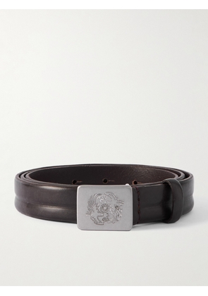 Our Legacy - Emporio Armani Traccia Leather Belt - Men - Brown - EU 90