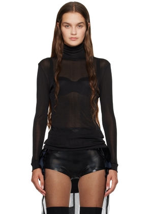 Maison Margiela Black Semi-Sheer Turtleneck