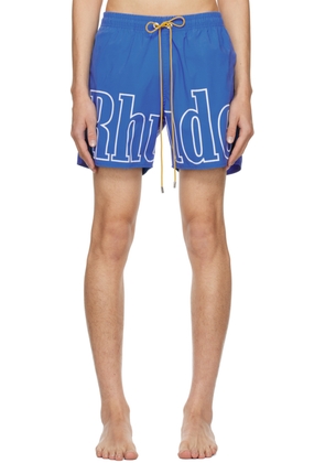 Rhude Blue Printed Swim Shorts