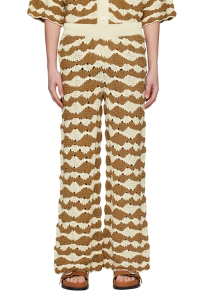 Bonsai Brown & Beige Punzonato Sweatpants
