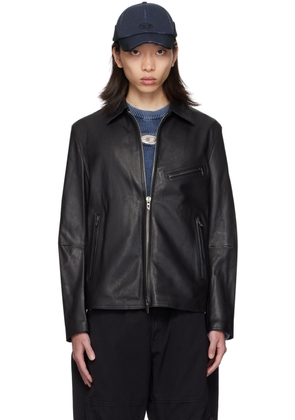 Diesel Black L-Korn-A Leather Jacket