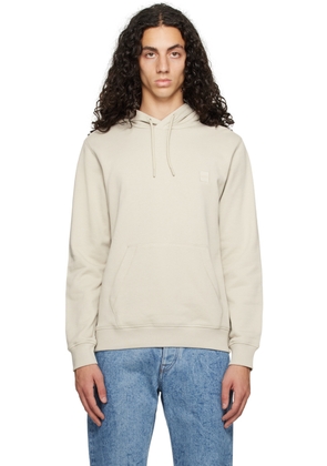 BOSS Taupe Bonded Hoodie