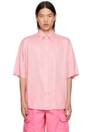 Acne Studios Pink Embroidered Logo Shirt