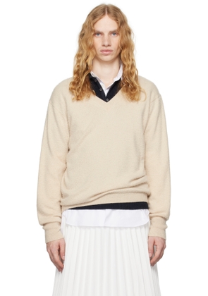 Maison Margiela Beige V-Neck Sweater