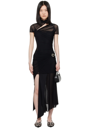 Coperni Black Asymmetric Draped Minidress