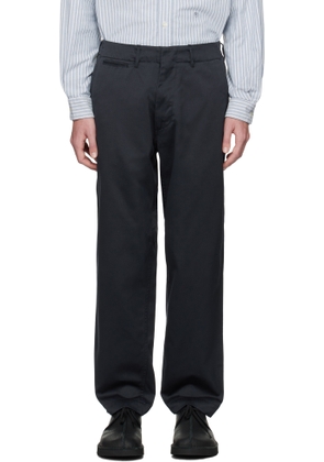 nanamica Navy Wide Chino Trousers