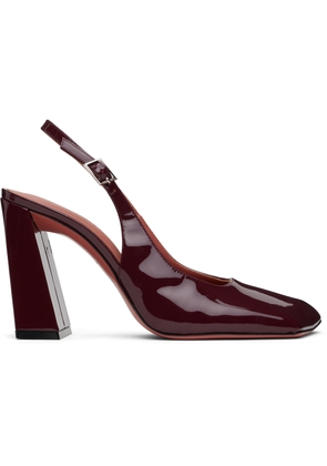 Amina Muaddi Burgundy Sling 95 Heels
