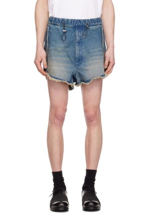 Random Identities Blue Washed Denim Shorts