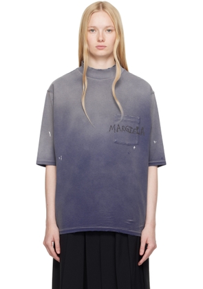 Maison Margiela Blue Graffiti Logo T-shirt