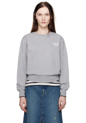 A. P.C. Gray Boxy 'Rue Madame' Sweatshirt