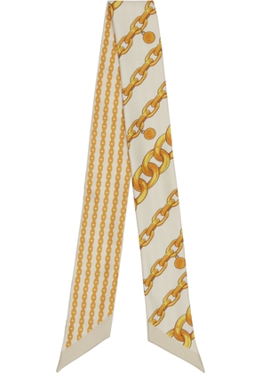 Versace Beige & Yellow 'Versace' Treasure Silk Tie Scarf