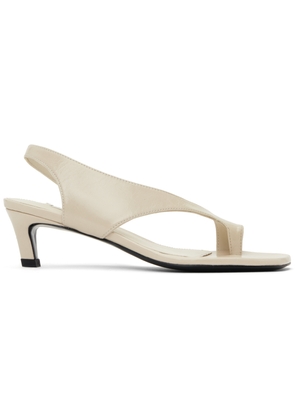 TOTEME Beige Naplack Leather Thong Heeled Sandals