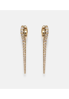 Melissa Kaye Lola Needle Medium 18kt gold earrings with diamonds