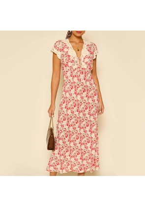 Rixo Amari Tulip Fields Floral-Print Crepe De Chine Dress - UK 6