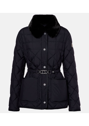 Moncler Cygne faux fur-trimmed down jacket