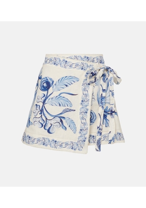 Agua by Agua Bendita Luna printed linen beach cover-up