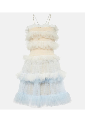 Susan Fang Ruffled sheer tulle minidress