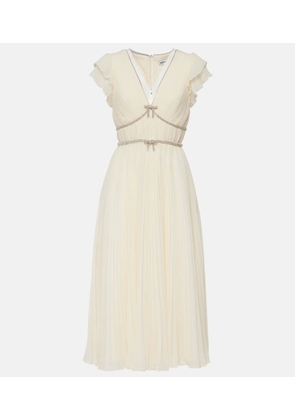 Self-Portrait Crystal-embellished chiffon midi dress