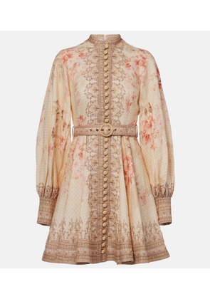 Zimmermann Illuminate floral linen minidress