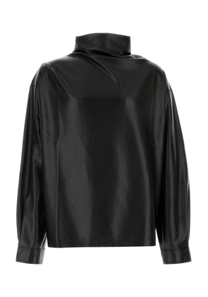 Nanushka Black Synthetic Leather Mikael Top