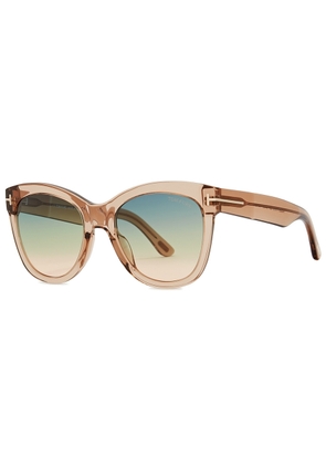 Tom Ford Wallace Round-frame Sunglasses, Black Frame, Stylish Design, Lightweight & Comfortable - Beige - One Size