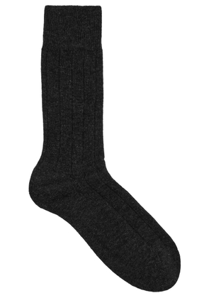 Falke Lhasa Ribbed Wool-blend Socks - Black - 8.5 11 (IT43-46)