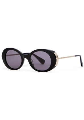 Max Mara Malibu10 Oval-frame Sunglasses - Black - One Size
