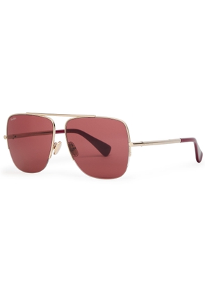 Max Mara Aviator-style Sunglasses - Gold - One Size