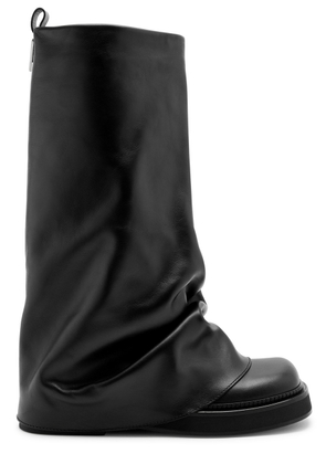 The Attico Robin Layered Leather Combat Boots - Black - 38 (IT38 / UK5)