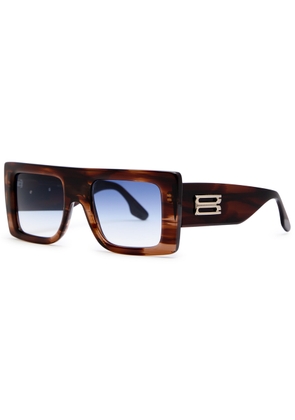 Victoria Beckham Square-frame Sunglasses - Brown Brown - One Size