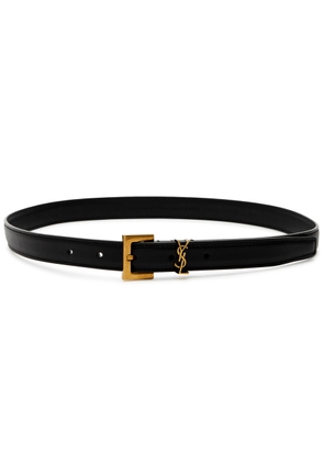 Saint Laurent Logo Leather Belt - Black - 70 (UK6/xS)