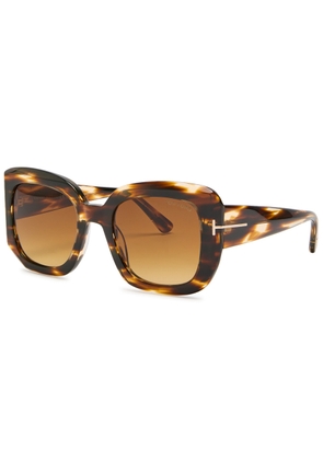 Tom Ford Carla Square-frame Sunglasses - Brown Havana - One Size